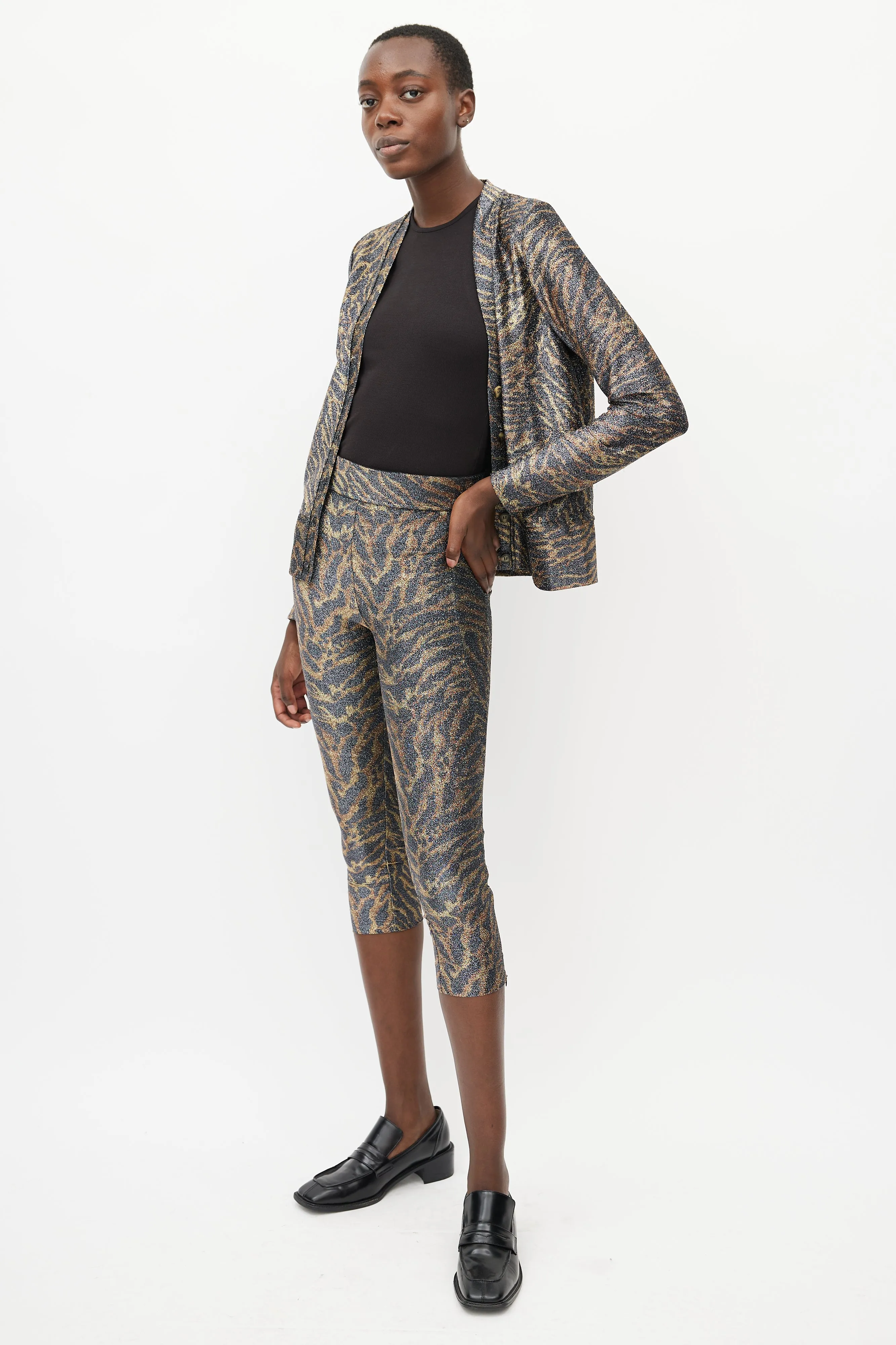 Black & Brown Metallic Co-Ord Set