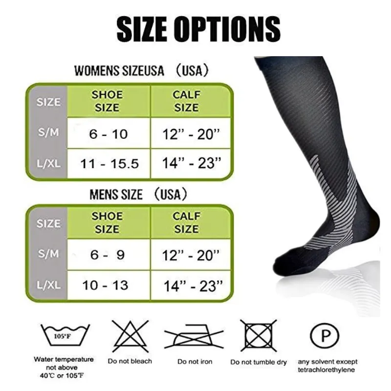 Cuzcare Unisex Socks Relief Pain Breathable Stretch Compression Stockings