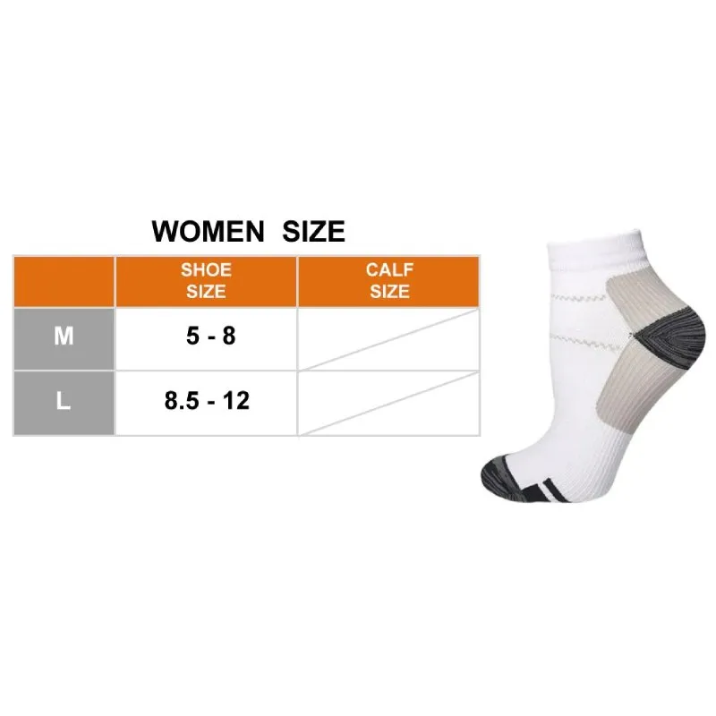 Cuzcare Women Compression Ankle Socks Heel Support Smooth Breathable Cotton Casual