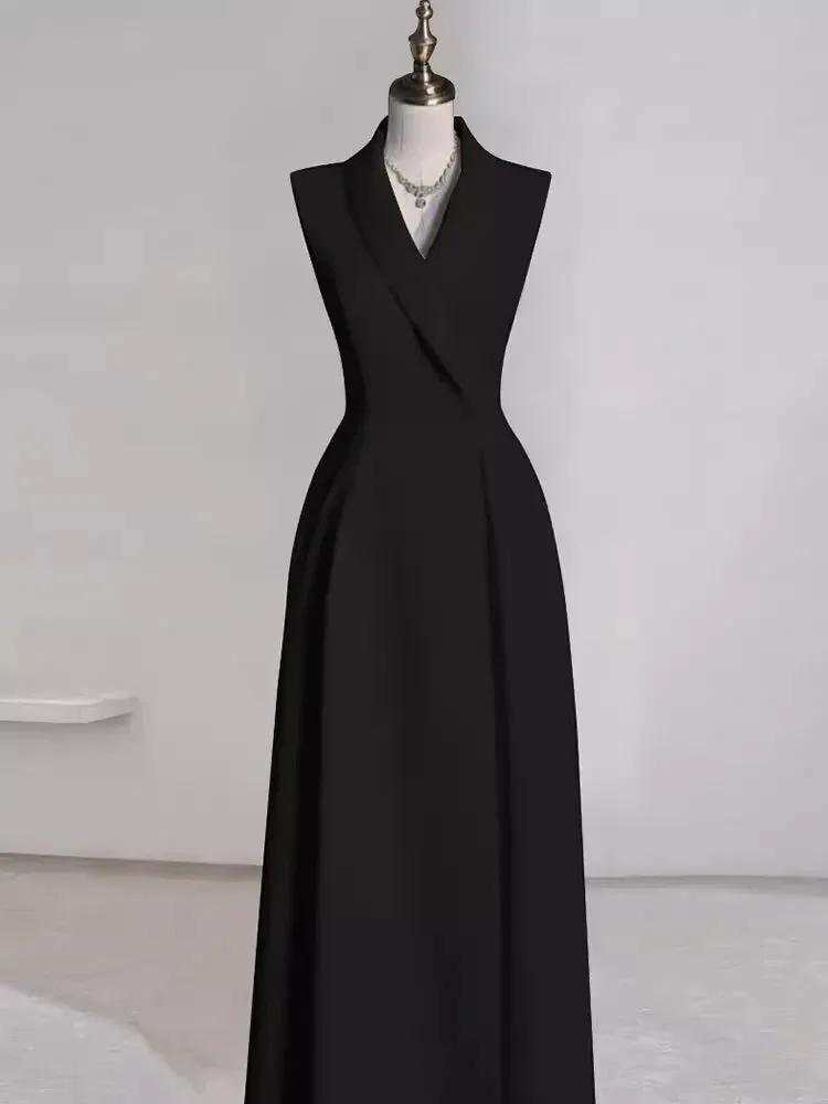 Elegant Off-the-Shoulder V Neck A line Satin Party Dresses Long Prom Dresses