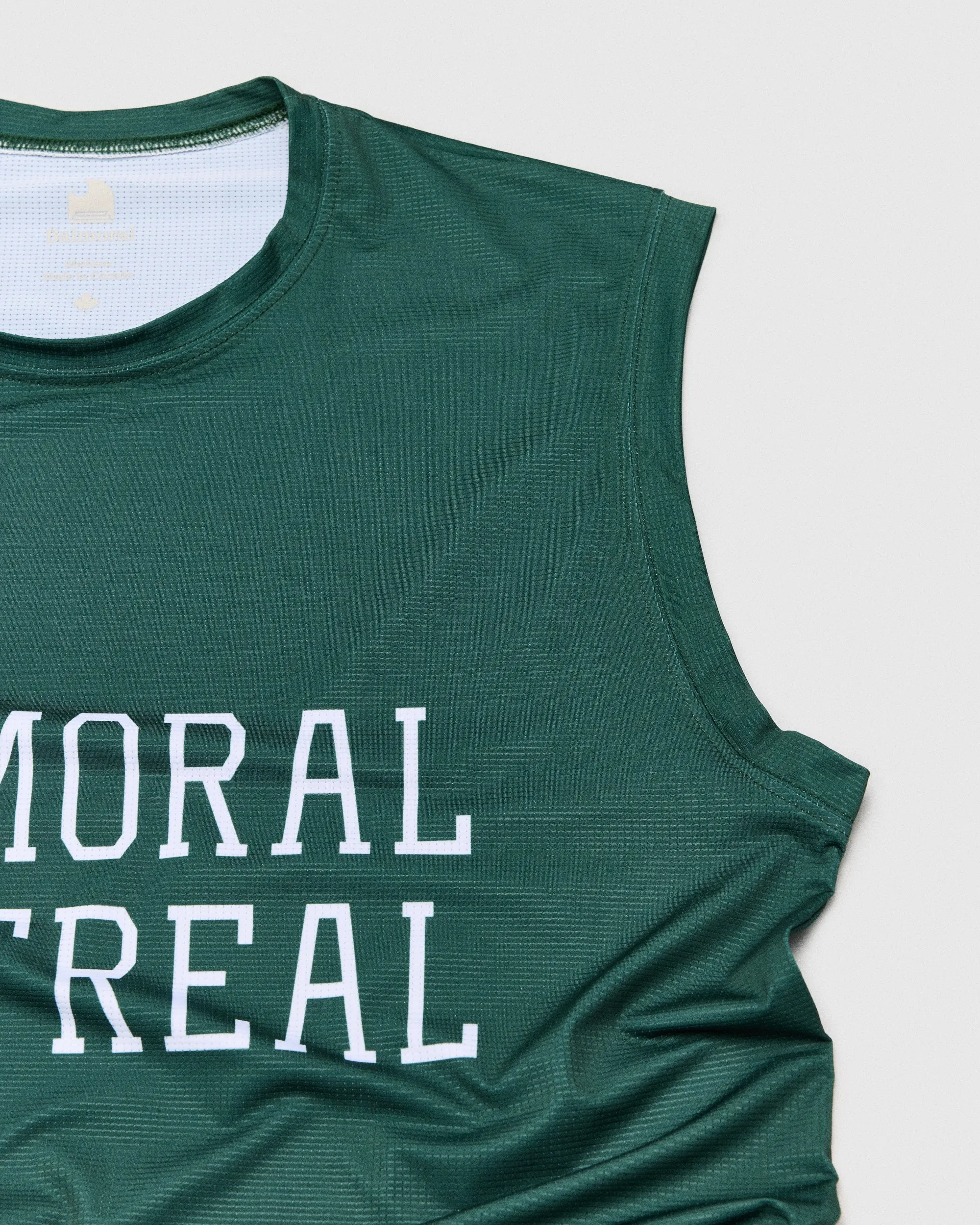 Hudson Muscle Tee - Forest Green / White