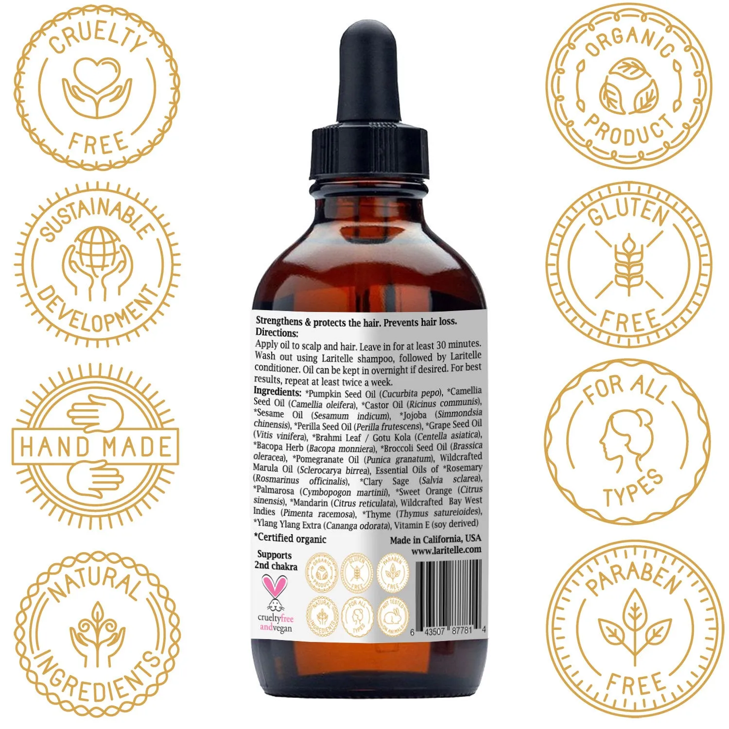 Laritelle Organic Hair Growth Treatment Sensual Bliss 1 oz