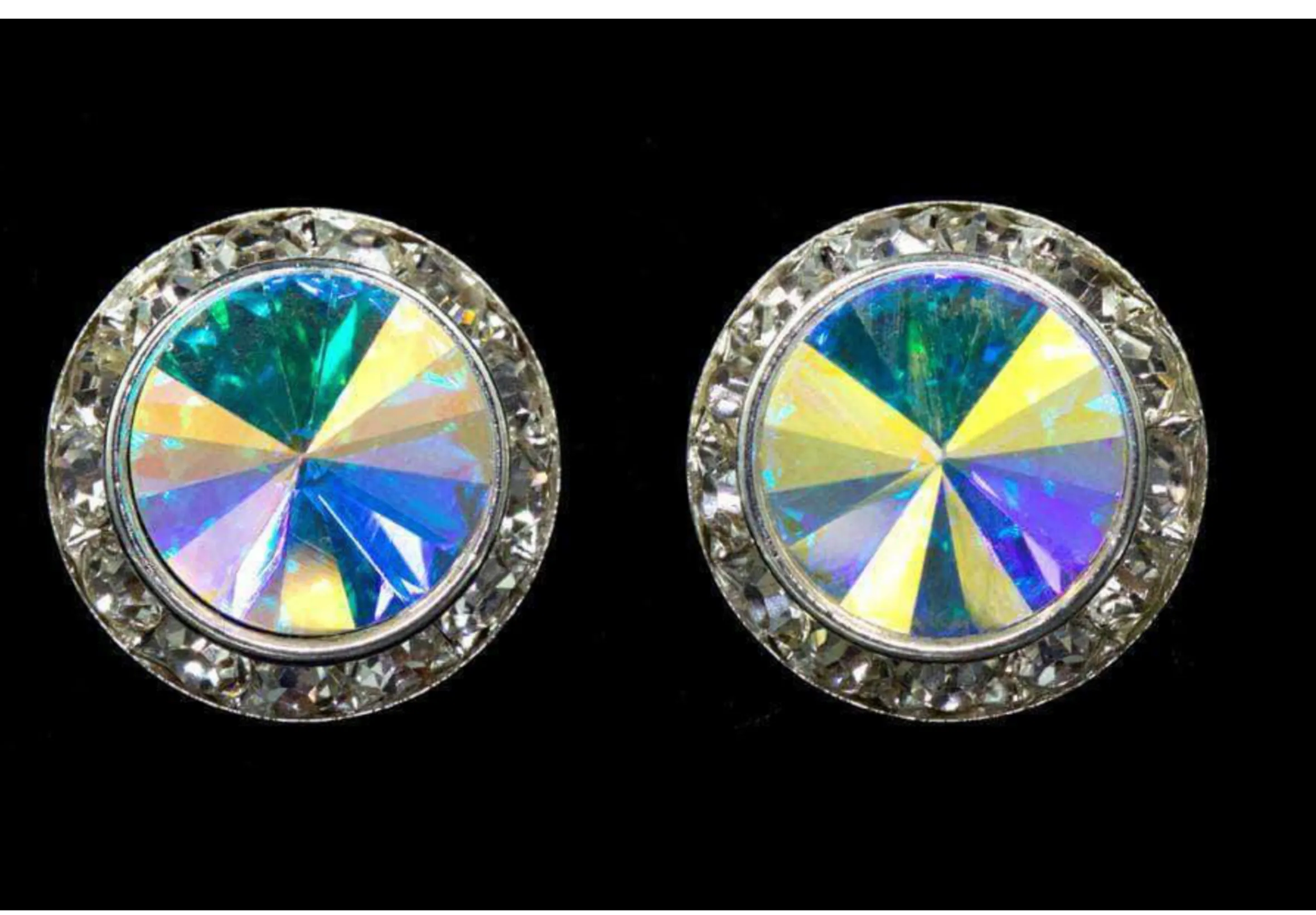 Rhinestone Jewelry Button Competition Performance Earrings