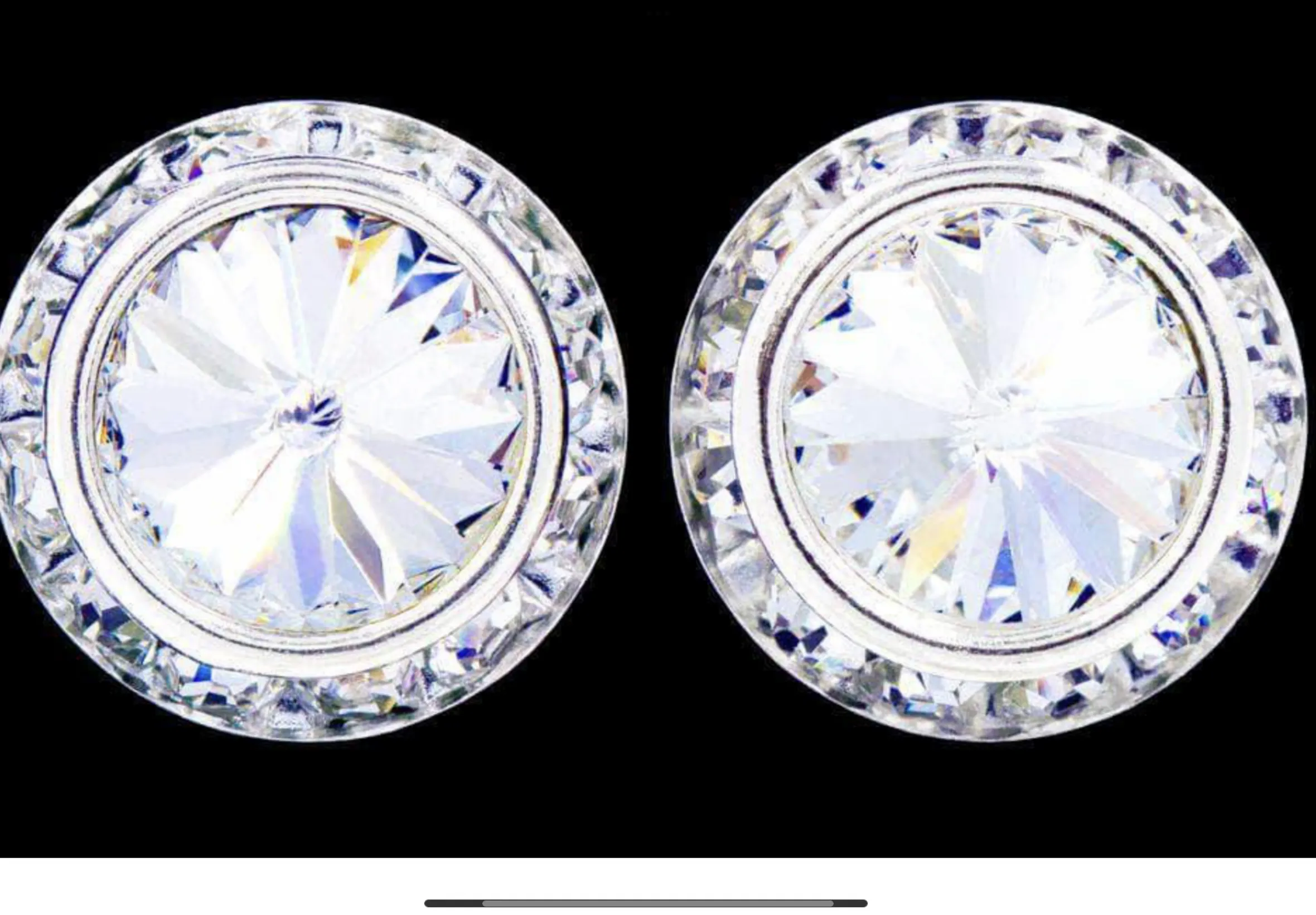 Rhinestone Jewelry Button Competition Performance Earrings